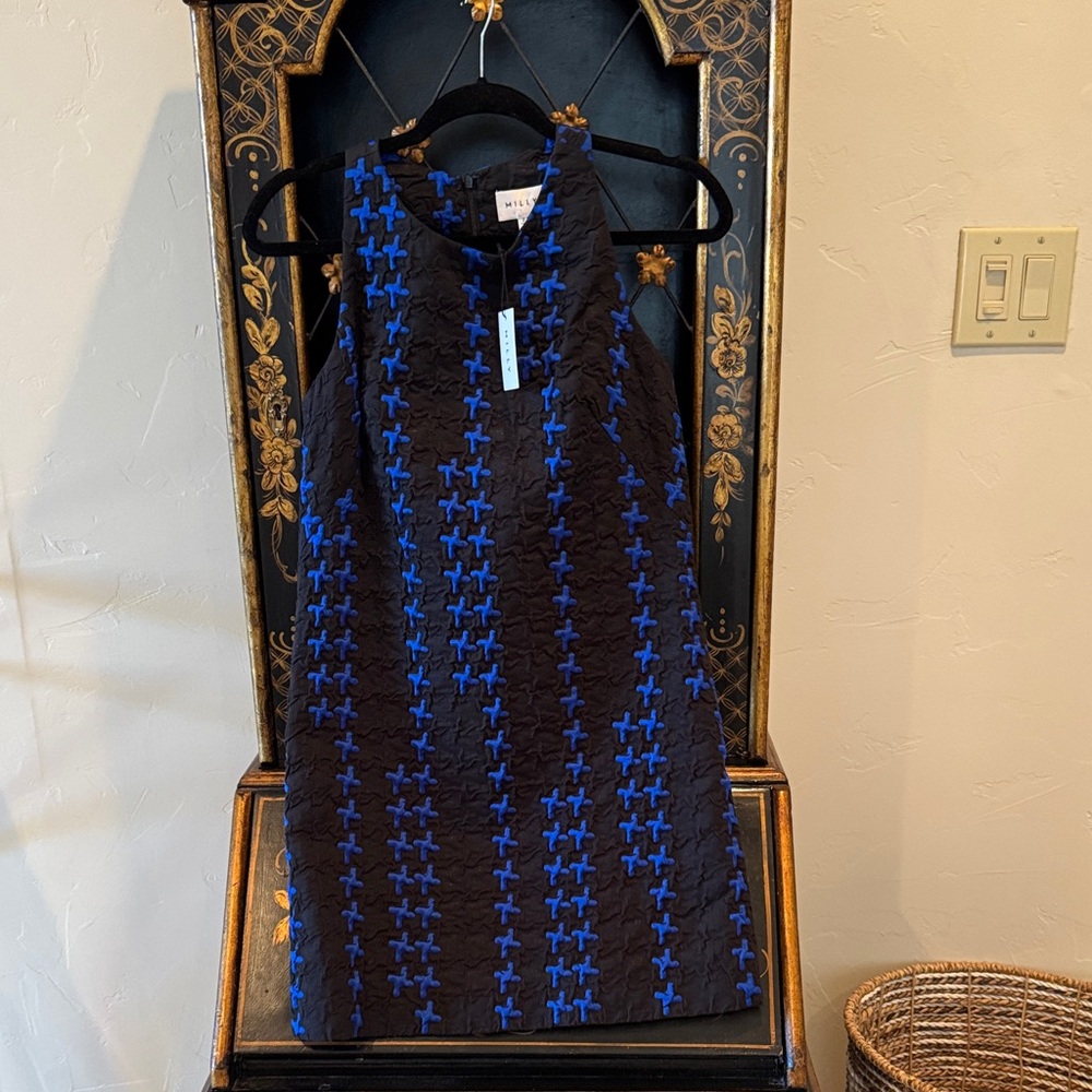 Milly Black and Blue Mini Dress